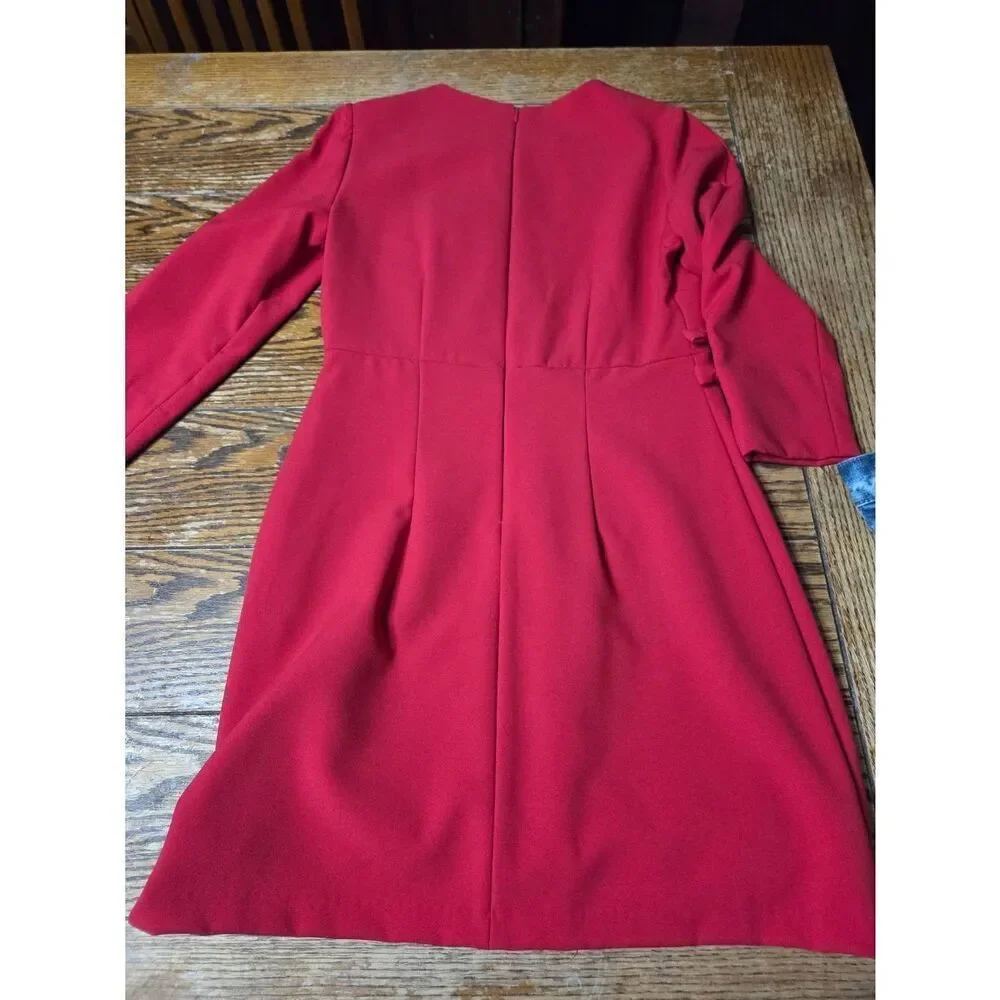 Gal Meets Glam Tatiana Bow Sleeve Sheath Dress in red sz 6